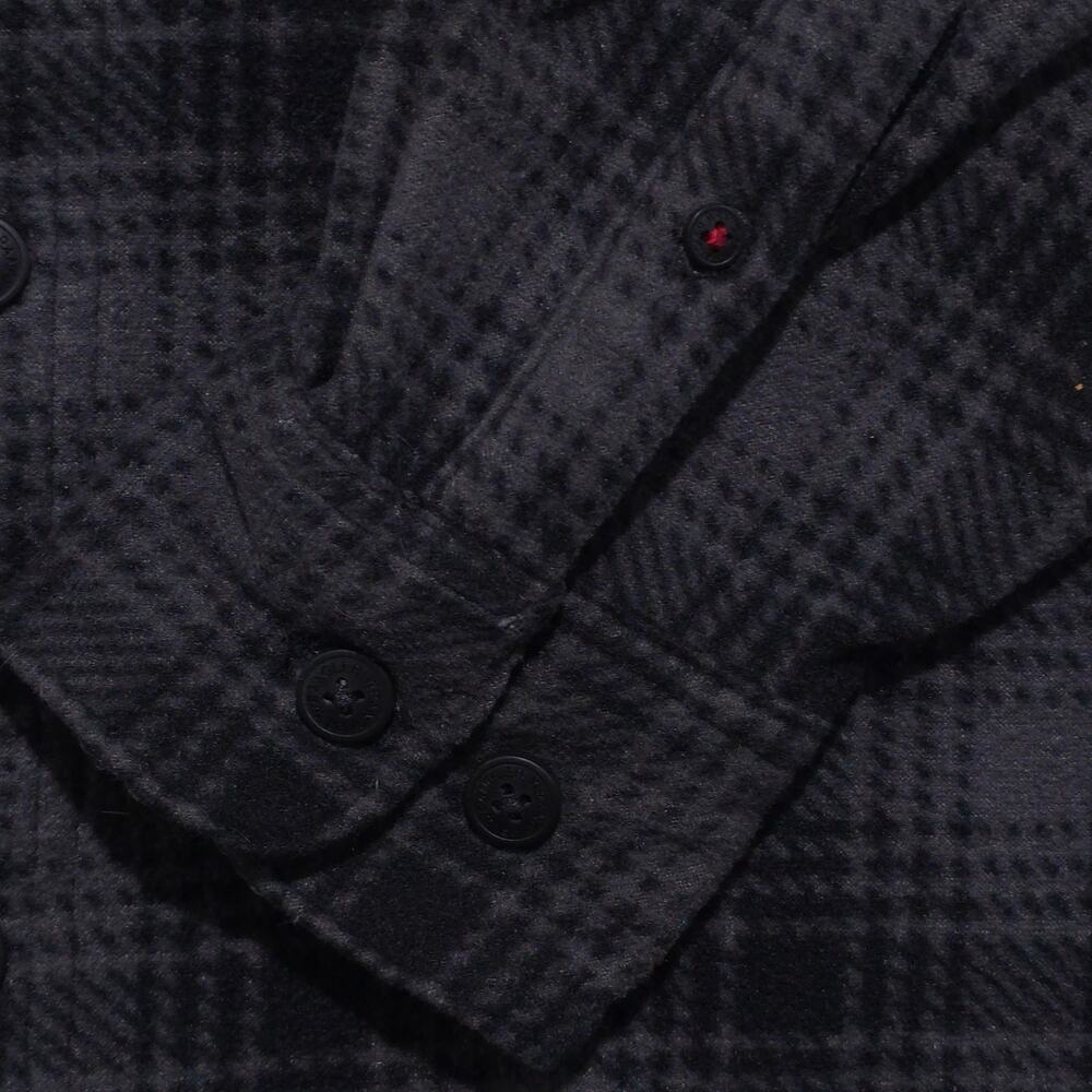 Wrangler Mens XL Black Grey Plaid Polar Fleece Shirt Jacket Shacket - Picture 9 of 13